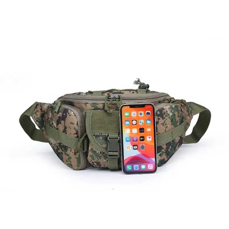 Outdoor Waist Bag Mens Waterproof Molle Camouflage Hunting Hiking Climbing Nylon Mobile Phone Belt Pack Combat BagsT251128