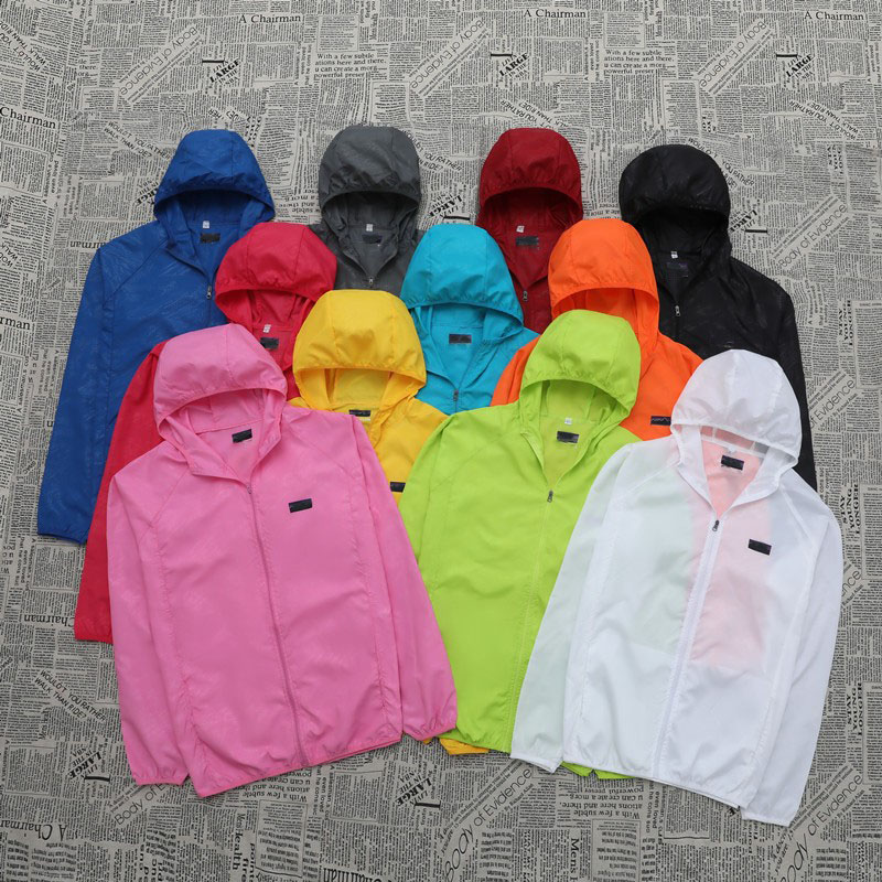 Summer Men's Sunbreaker Designer Jacket Hooded Zipper Jacket Solid Color Windbreaker Breathable Simple Sportwear