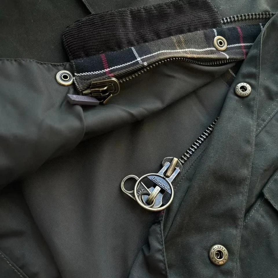 American Retro Wax Slim Fit Mid-length Lapel Trench Coat w250825