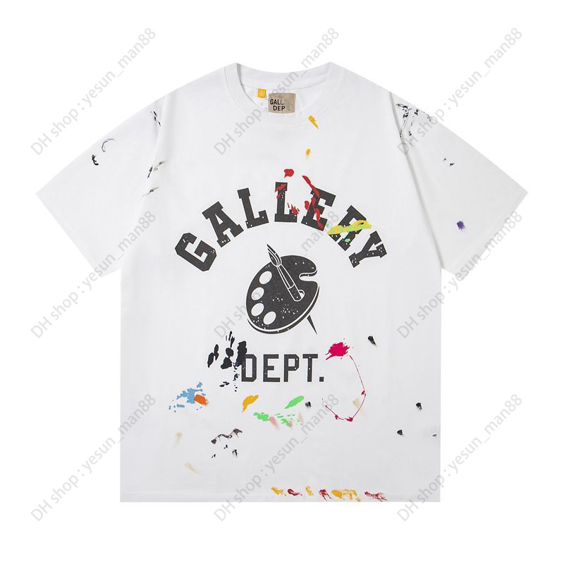 Galleryly Dept t shirt High Street printed colorful splashed ink graphic loose T-shirt with water-washed casual shirts top for both men and women designer tshirt.