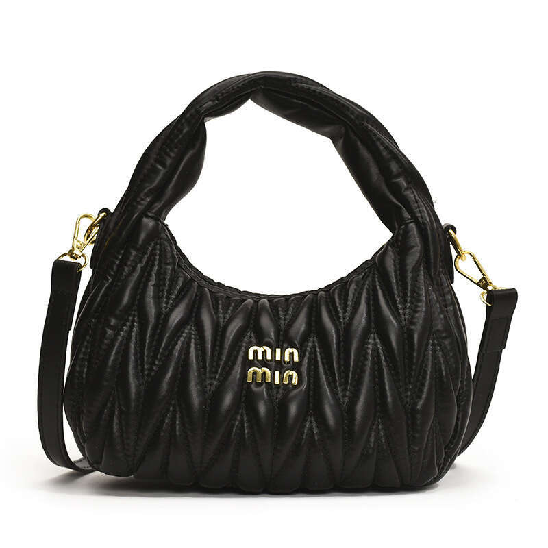 2024 New Fashionable Wrinkle Casual Simple Fashion Handheld Cross Shoulder Women's Bag