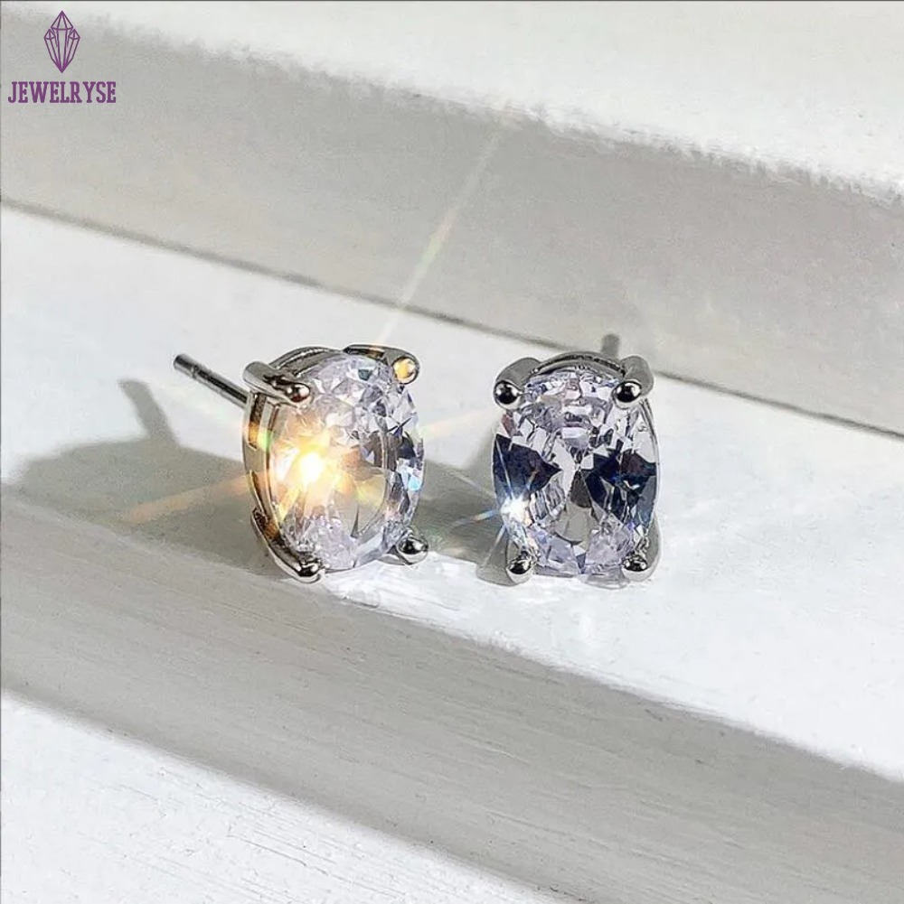 Choucong Drop Ship Top Sell Stud Earrings Moissanite Solitaire Simple Fashion Jewelry 925 Sterling Silver Gold Fill Women Wedding Oval Diamond Earring