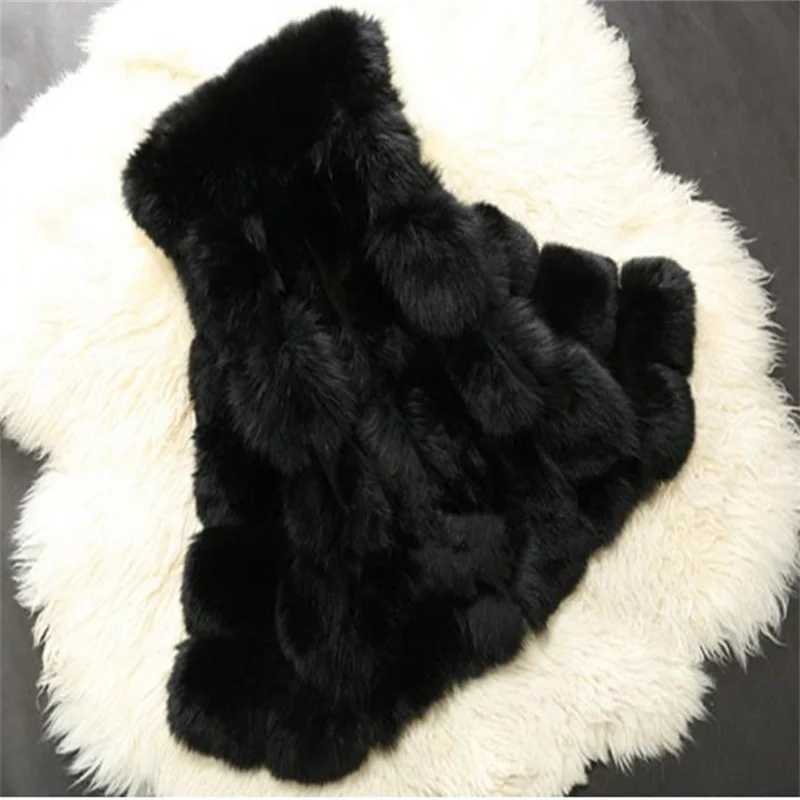 High Quality Fur Vest Coat Luxury Faux Fox Warm Women Coats Vest Winter Fashion Fur Womens Coat Jacket Vest 4XL Fur CoatT251128