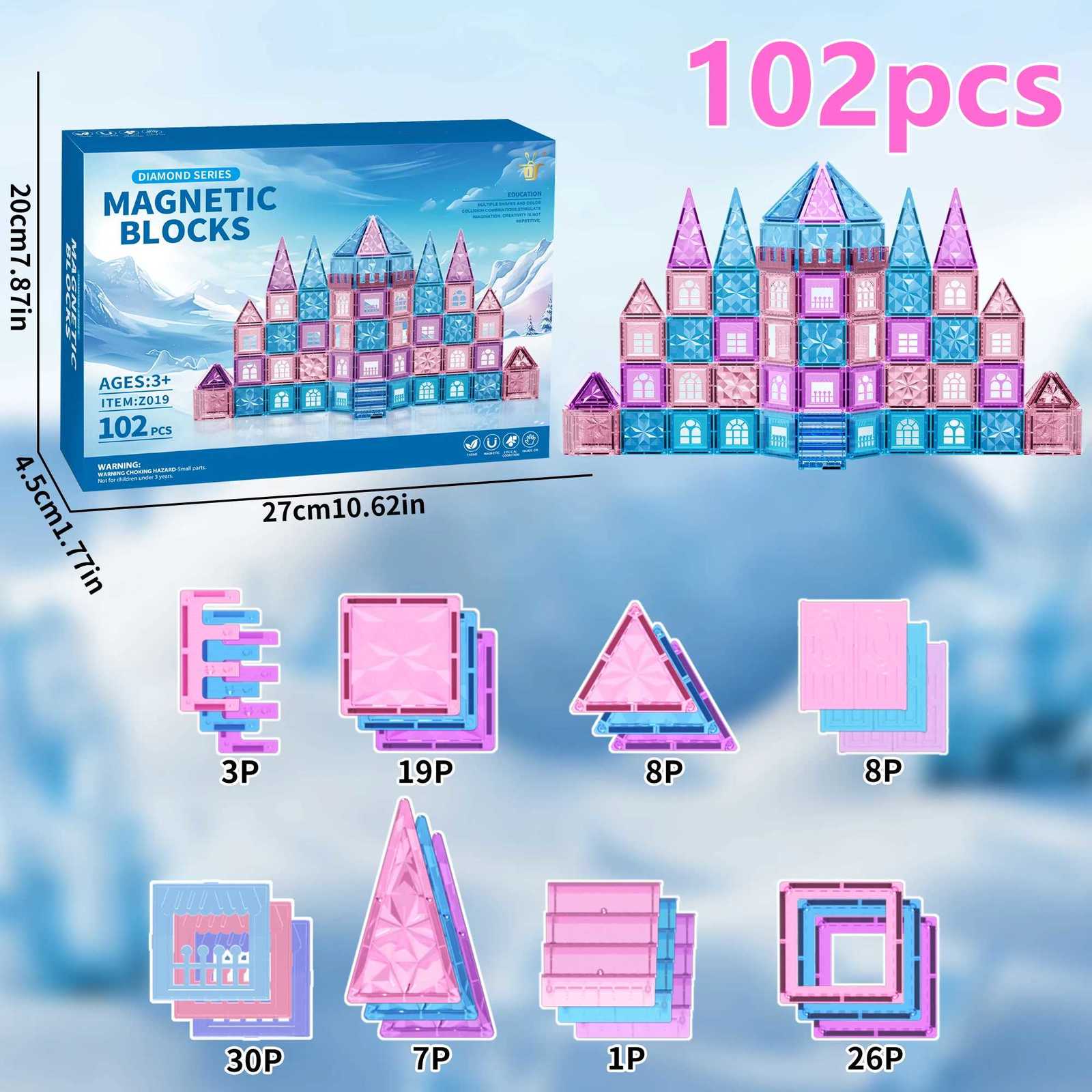 Ice and snow world magnetic film creative structure cognitive toy suitable for birthday gifts for boys and girls over 3 years Y251128