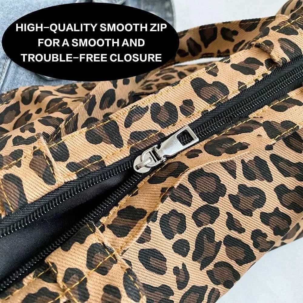 KISMIS Leopard Canvas Tote Bag for Women Casual Large Capacity Fashion Tote Yankee Shoulder Crossbody Bag Stylish Spacious K251128