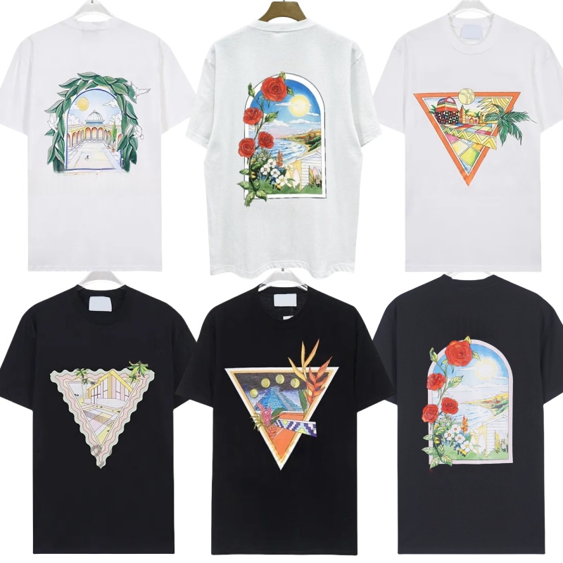 2025 Summer Mens T Shirt Designers Women Tshirts Loose Shorts Sleeve Tees Apparel Fashion Luxurys Tops Man Casual Shirts Street Polos Clothes Clothing UK Size S-2XL