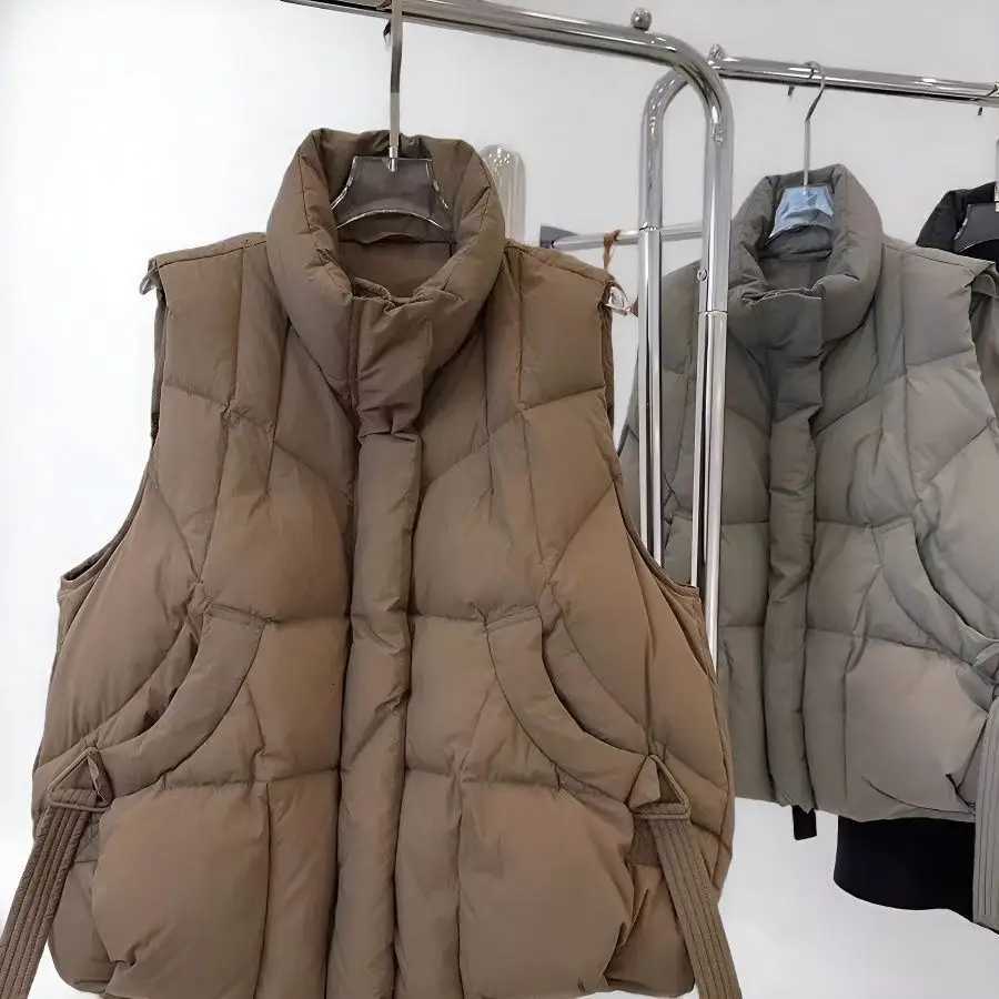 2025 Autumn Winter Plus Size Womens Down Cotton-padded Vest Coat Female Elegant New Warm Waistcoat Jacket Fashion OverwearT251128