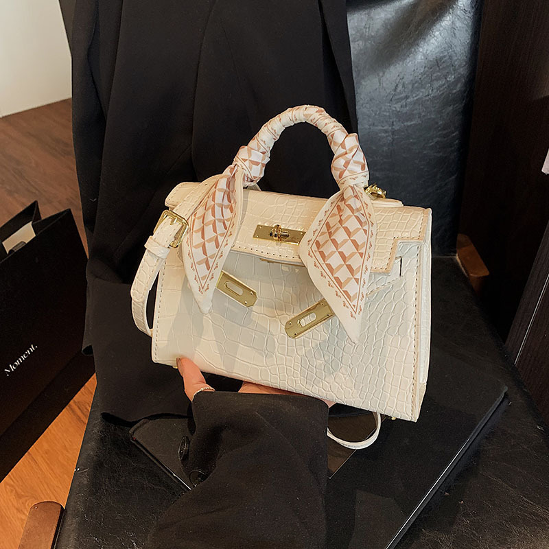 Designer 2025S patent leather Kelly women high-end stone pattern hand-held small square new fashion versatile shoulder diagonal cross bag
