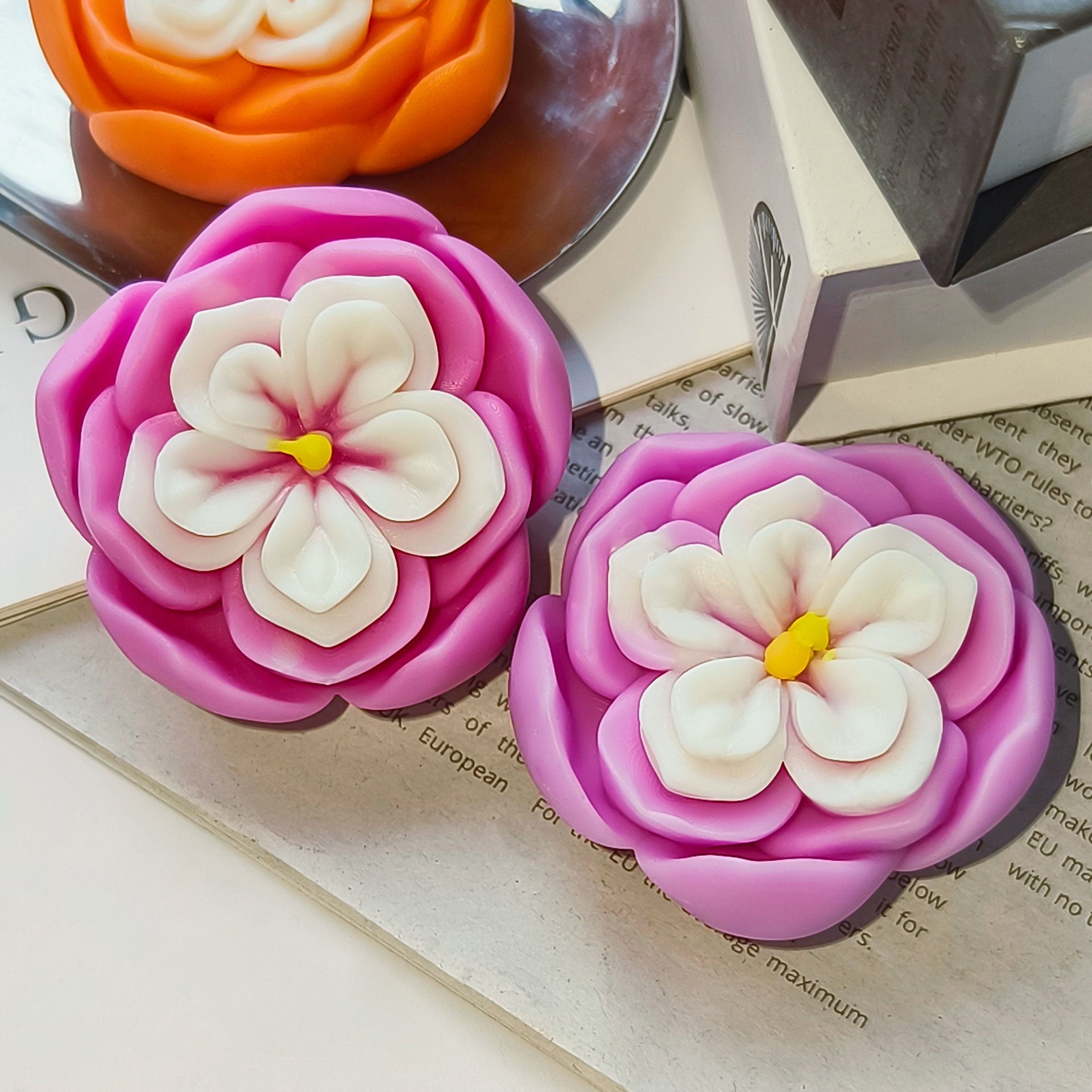 Flower Candle Silicone Mold Diy Aromatherapy Gypsum Three-dimensional Flower Diffuser Stone Hand Soap Mold