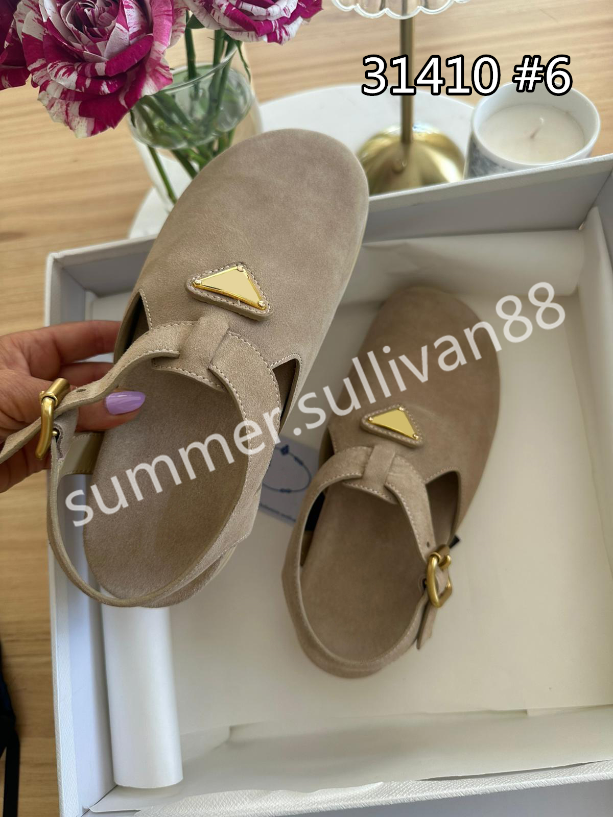 2025 Newest Women slippers classic Designer Lazy Flatlady Slides Suede letter women shoes cowhide Metal Sandals 35-41