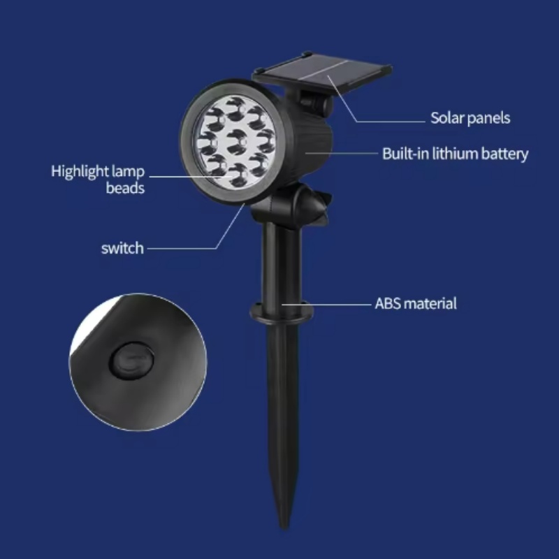 High Quality Garden Spike Solar Spot Light Energy Saving Outdoor Waterproof Solar Led Garden Patio Landscape Lamp