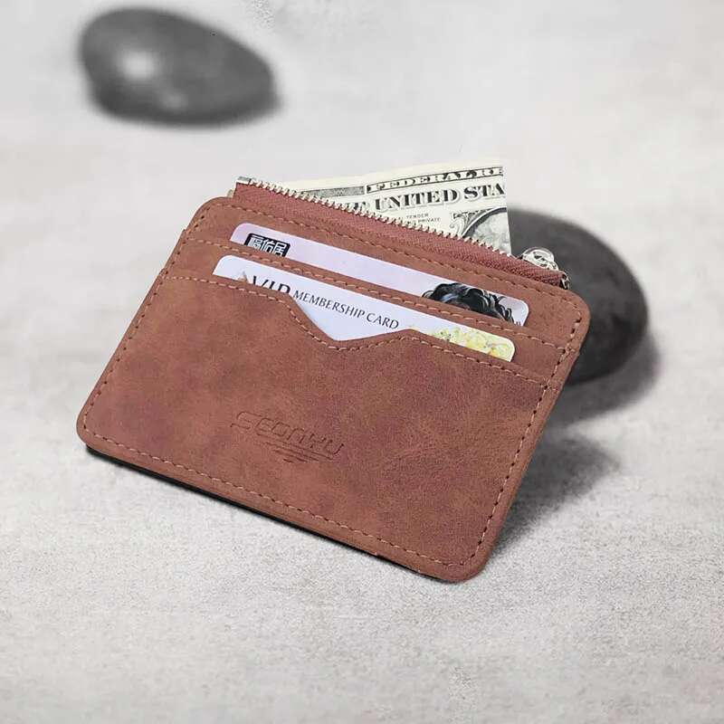 New Simple Mini Men Leather Wallet With Coin Pocket Small Credit Holder Slim Man s Purse For Bank Cards ID Card Case designer wallet
