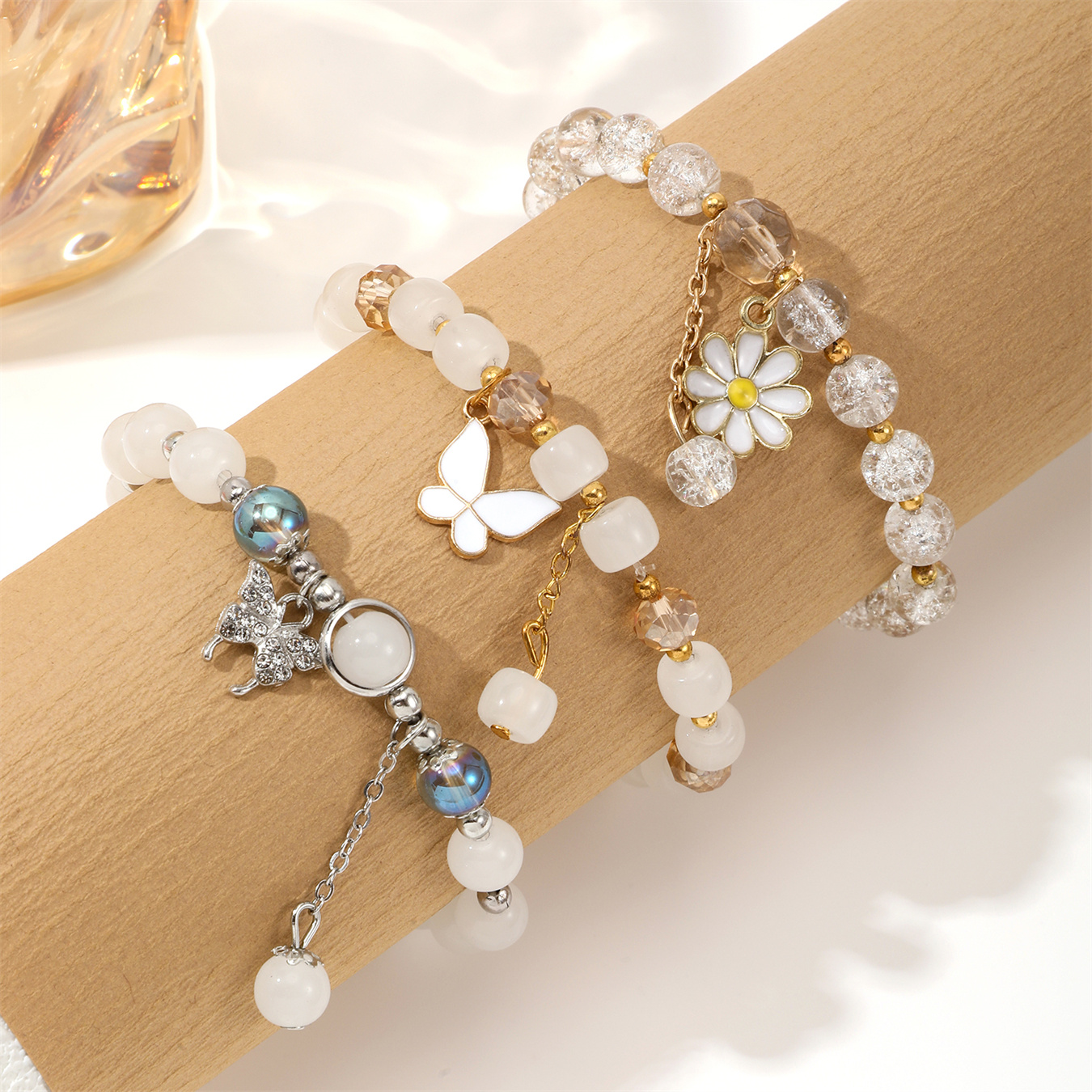 New Simple Beads Crystal Bracelet For Women Girls Korean ins Flower Fox Feather Tassel Bracelets Best Friend Jewelry Gifts 2025