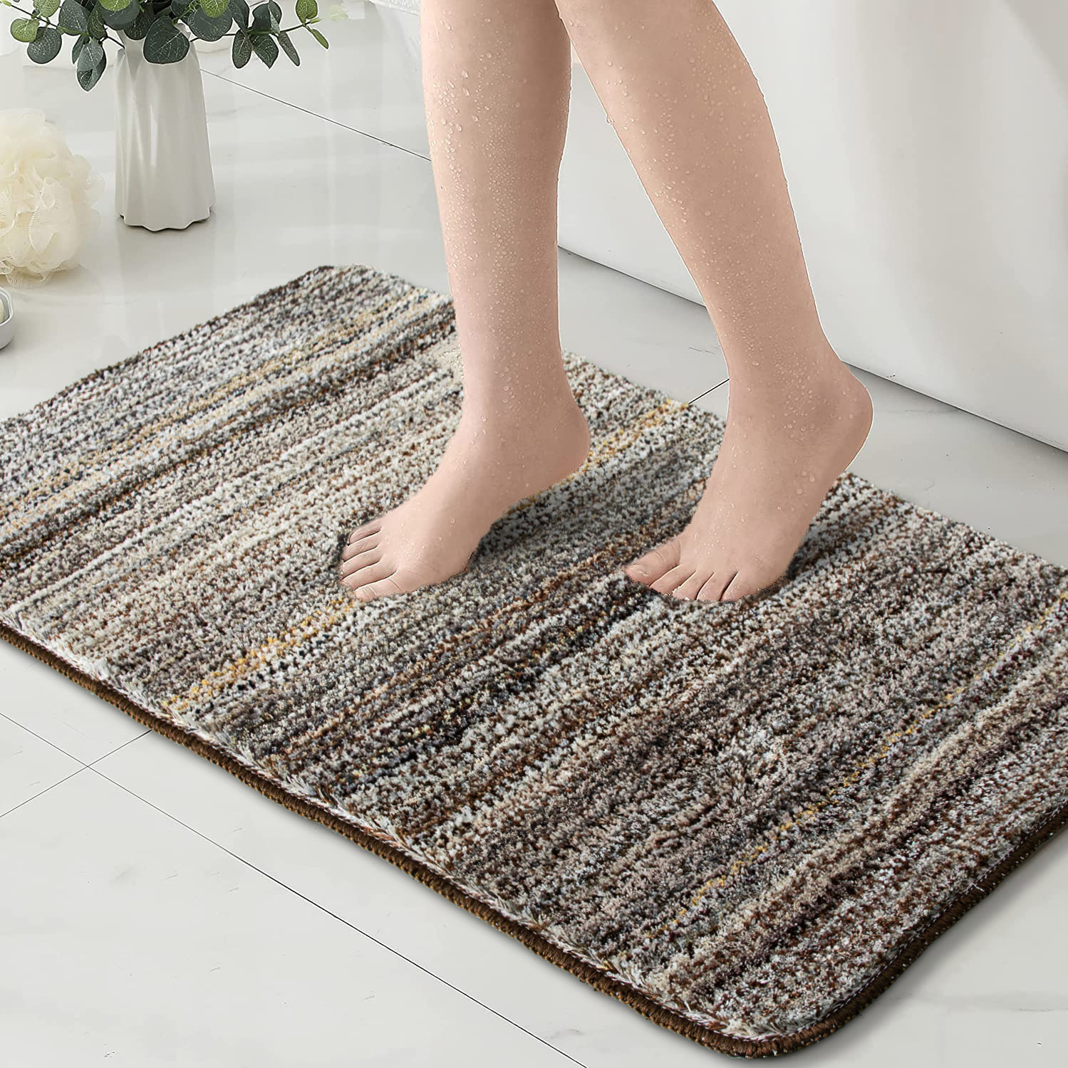 Microfiber Bathroom Absorbent Carpet Bedroom Toilet Door Non-slip Foot Mat Tufted Carpet Mat