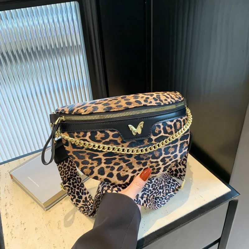 New Leopard Print Waist Bag for Woman Fashion Chain Fanny Pack Phone Purse Quality Shoulder Crossbody Bags Lady Simple Chest BagT251128