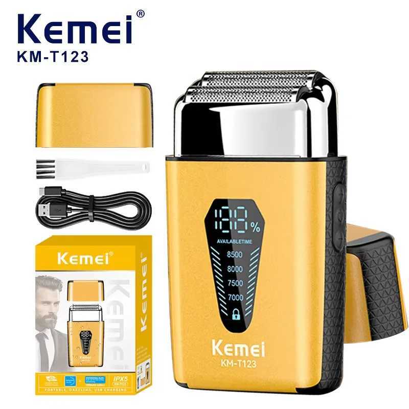 100 Kemei Hair Trimmer Electric Beard Shaver Professional Beard Trimmer Hair Trimmers Mini Shaving Machine for Men KM-T123 C251128