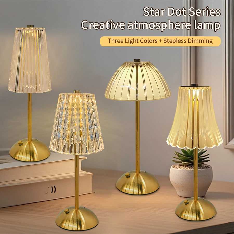 USB Rechargeable LED Table Lamp Touch Sensor Desktop Night Light For Bar Hotel Restaurant Bedroom Atmosphere Room Decor Lighting M251128