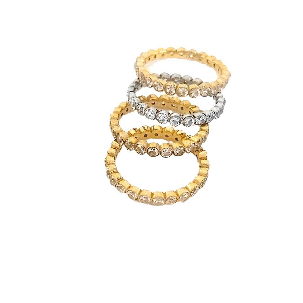 New INS Cool Style Fashionable Zircon Titanium Steel Honeycomb Geometric Ring Jewelry for Women