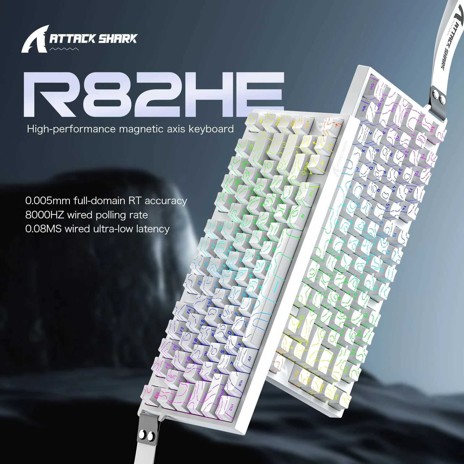ATTACK SHARK R82 HE Wired 75 Magnetic Keyboard 8000Hz Rapid Trigger 0005mm Actuation RGB Gaming KeyboardM251128 - view 7