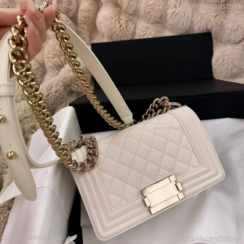 7A Flap Bag Tweed Top Quality Boy Bag Designer Bag Woman Shoulder Bag Genuine Leather Handbag Caviar Flip Cover Bag C Bag Metal Chain Crossbody Bag Luxury Coco Bag 234 Le