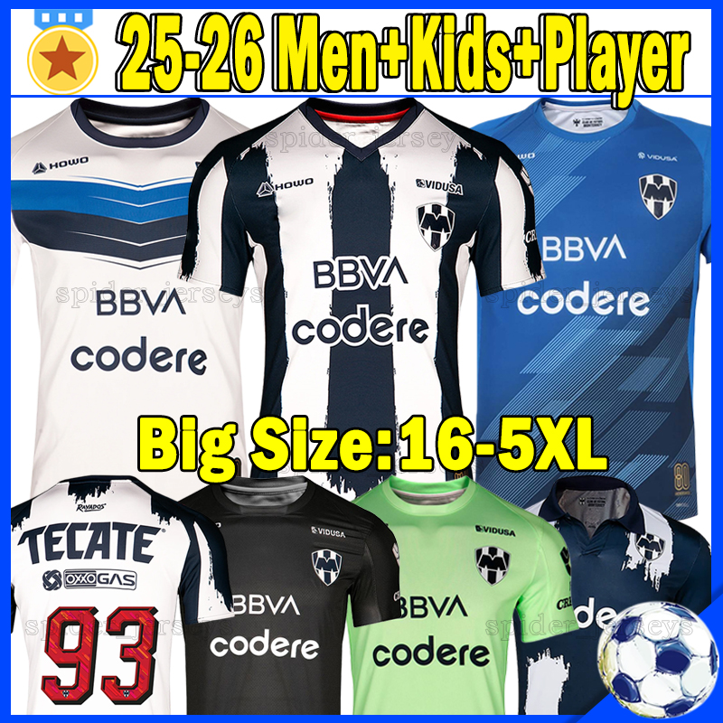 4XL 5XL 2025 2026 MONTERREY SERGIO RAMOS Soccer Jerseys S.RAMOS Cup Liga MX Football Shirts 25 26 BERTERAME CANALES Player Version Goalkeeper ANDRADA Men Kids Kits 3XL
