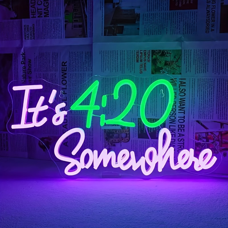 4:20 Chic Customizable 'Somewheresville' Dual Color Neon Lighting Fixture Ideal for Modern Spaces