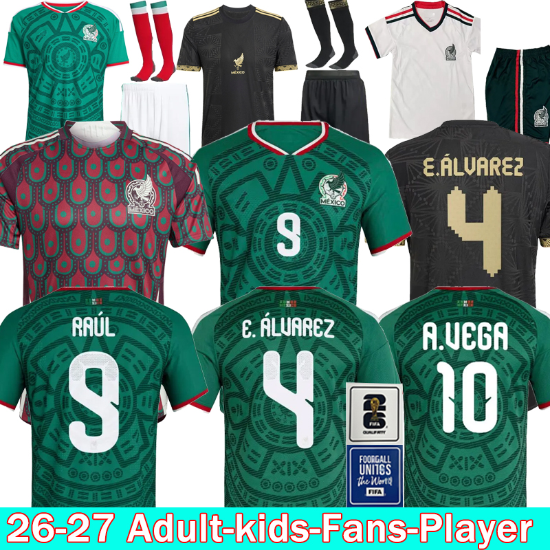 2025 2026 Mexico soccer jersey H. LOSANO S.GIMENEZ CHICHARITO G DOS SANTOS 25 26 Men kids kit football shirt sets MEXICAN home away uniformfootball Jerseys kids Kits