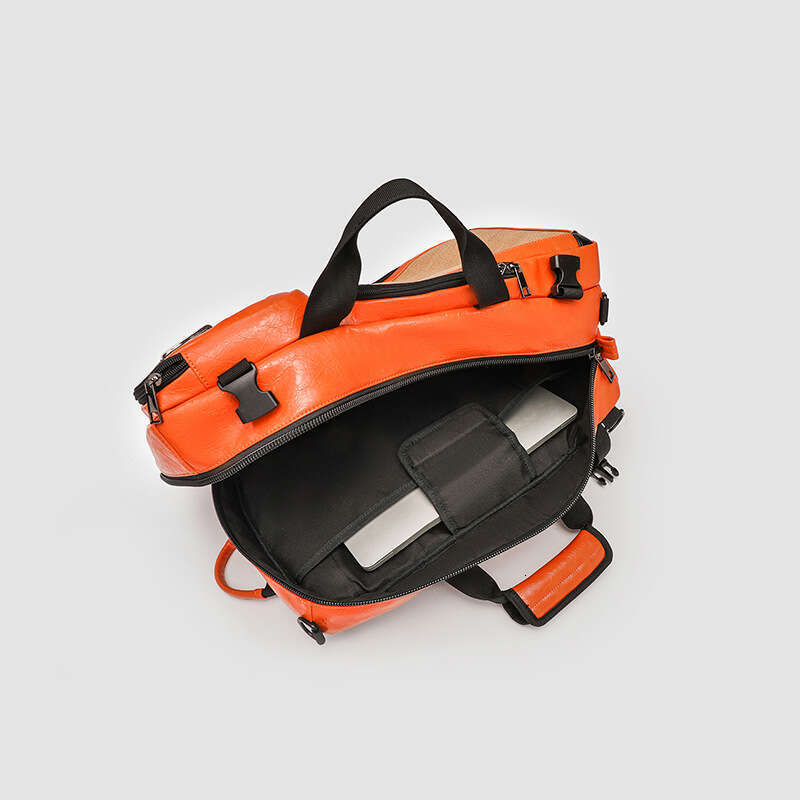 Orange Amplifier Backpack Designer Bag HighQuality PU Leather Travel Backpack Large Capacity Casual Daypack for Men and Women