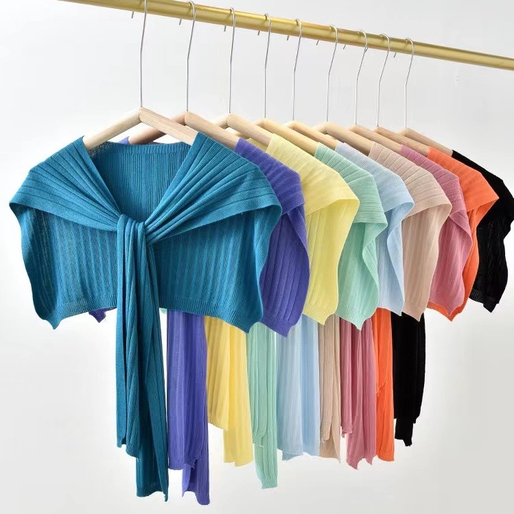 K556Spring and summer ice silk solid color shawl with high-end summer office air-conditioned room neck protection shoulder female internet celebrity s