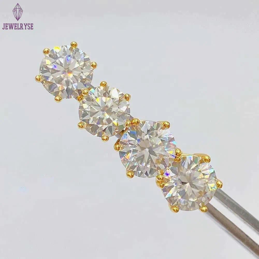 Pass Diamond Tester Classic 6 Prong 925 Sterling Silver Moissanite Screw Back Stud Earrings