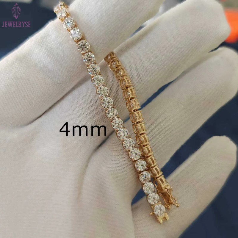 3MM 4MM RoundTennis Chain moissanite lab diamond bracelet Unique Designer moissanite chain Tennis bracelet moissanite bracelet
