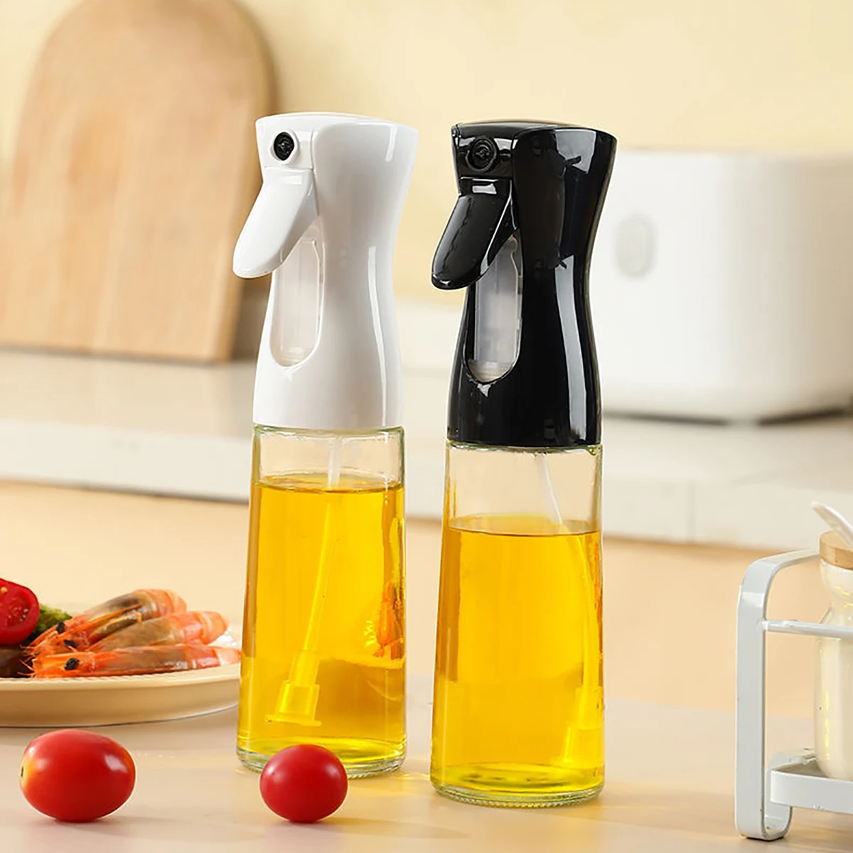 200ml/300ml Glass Spray Bottle Kitchen BBQ Cooking Olive Oil Dispenser Camping Baking Empty Vinegar Soy Sauce Sprayer Containers