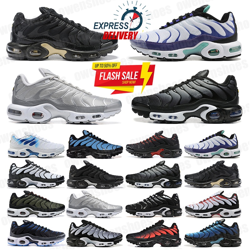 2026 High Quality Tns Tnss Running Shoes Triple Black White Tns Chaussures Requin Homme Smoky gray Designer Sneakers Trainers shoes 40-47