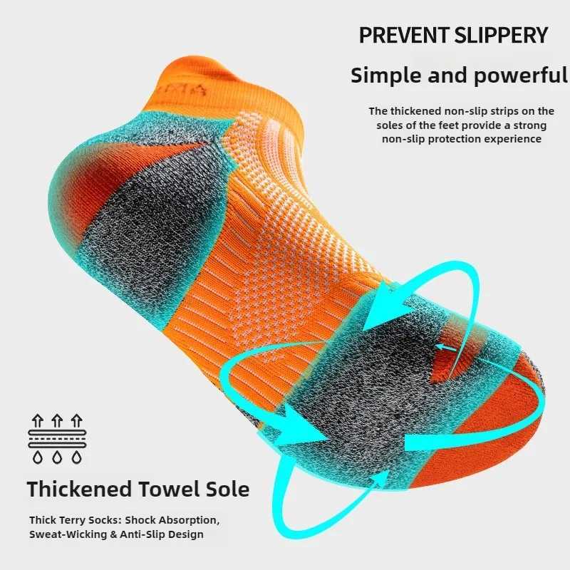 Professional Marathon Running Sock Men Women Sports Fitness Outdoor Thickened Cushioned Short Tube Low Cut Boat Ankle Socks J251128