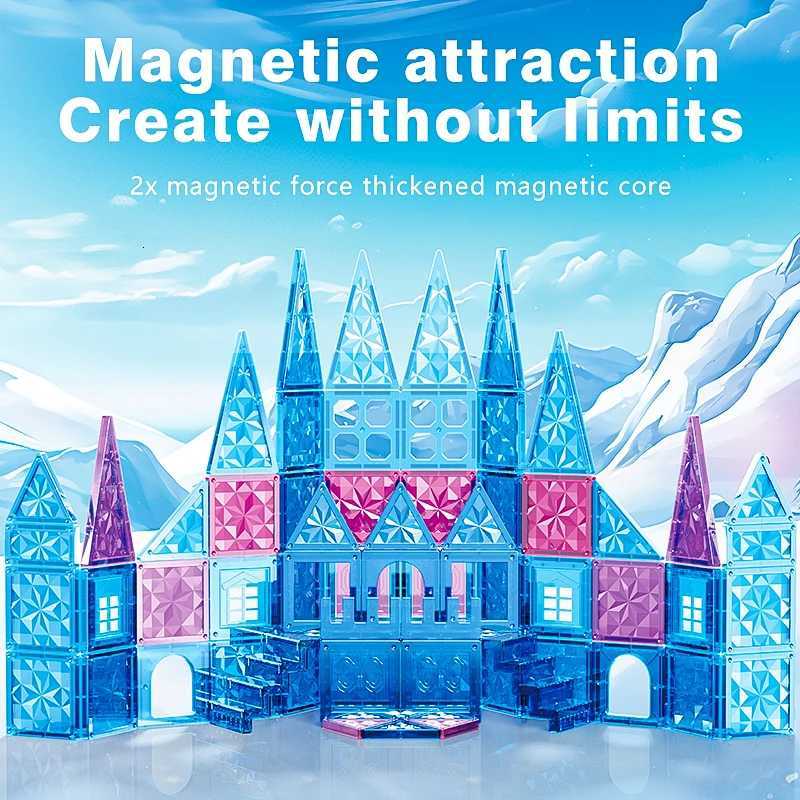 Kids Toys Magnetic Tiles Frozen Set Classroom Essentials Toddler Magnet Building Toys Preschool Montessori Learning Games for Y251128