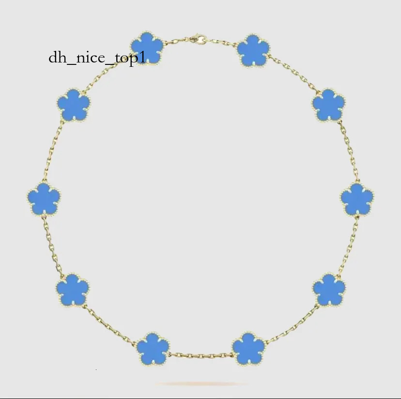 2025 AAA Plated Silver Gold Vanclefs Necklace Designer For Woman 10 Flower Van Cleefnecklace Wedding Luxury Necklaces Designer Jewelry Charm Exquisite Retro D21
