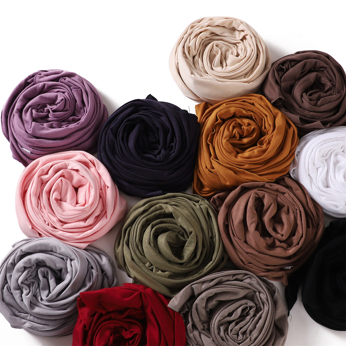 K548 Cross-border new solid color soft breathable modal triangle scarf elastic mercerized cotton women's bag headscarf cover headscarf scarf