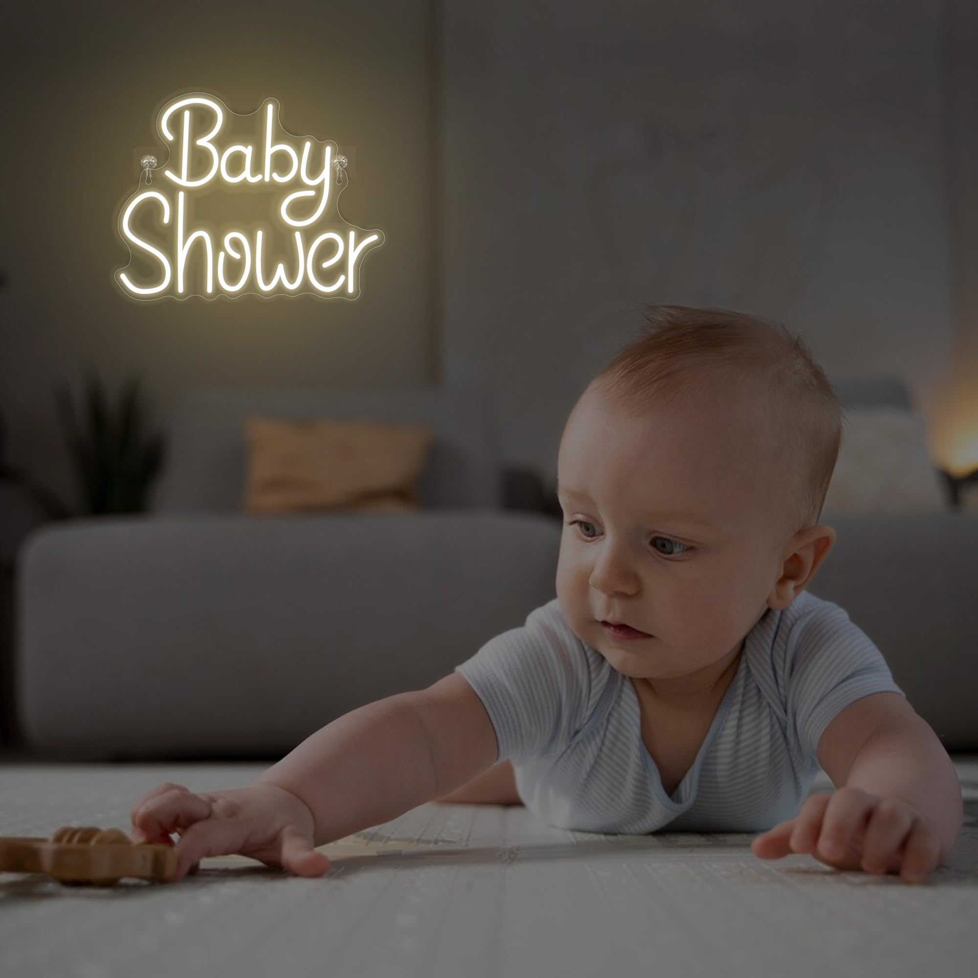 Baby's Birthday Party Decoration - Multihued Plaster Bath Signal LED Display