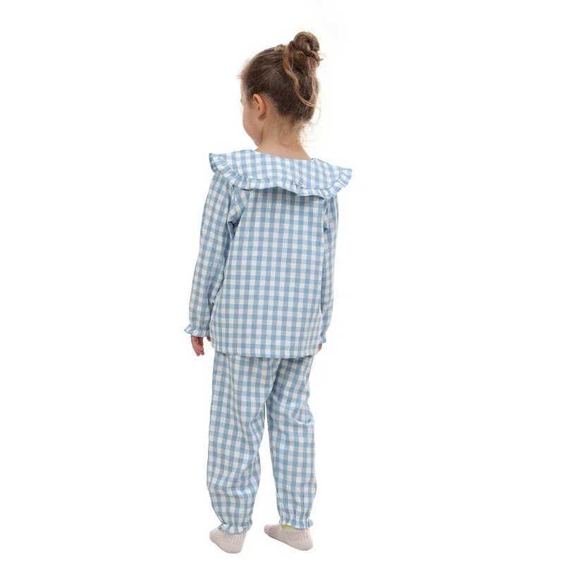 Mudkingdom Girls Pajama Set Peter Pan Collar Cute Plaid Girl Pajamas Suit Homewear Toddler Pajamas Girls Jammies Sleepwear L251128