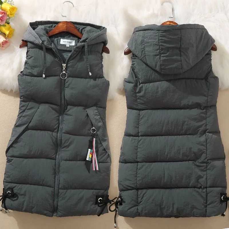 Autumn Women Vest Winter Puffer Parkas Coat 2023 New Casual Pocket Hooded Waistcoat Female Sleeveless Jacket OuterwearT251128