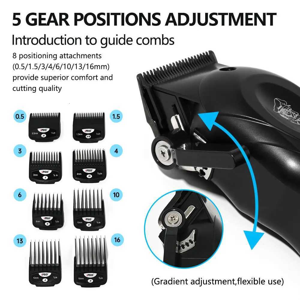 IPRO S1081 Professional Electric Hair Clipper 8800RPM High Speed 4500mAh Long Battery Life Magnetic Detachable Comb Hair Trimmer X251128