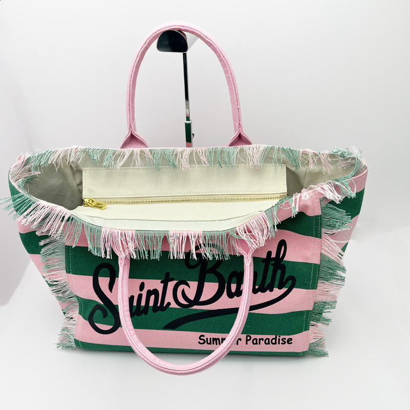 Green Women Hot Handbag: Large Capacity New Canvas Tassel Shoulder Bag With Zipper