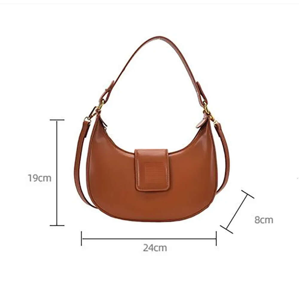 Designer 2025 Shoulder High Quality Women's handbag Purse Leather Metal badge Hobo Crossbody Black Classic Underarm Bag Shopping bag