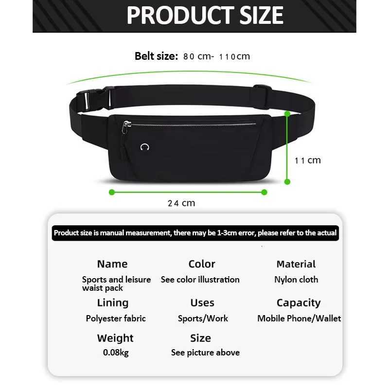 Lightweight Running Waist Bag Sports Belt Pouch Mobile Phone Bag Men Women Waist Pack Gym Sports Bag Waist Pack Adjustable StrapT251128