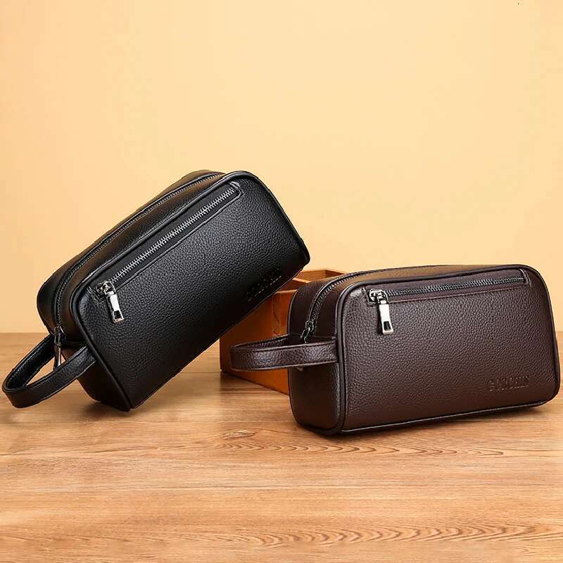 High Quality PU Clutch Bags Fashion Business Clutches Card Pack Phone Coin Purses Travel Anti-Theft Wallet Gifts For Men