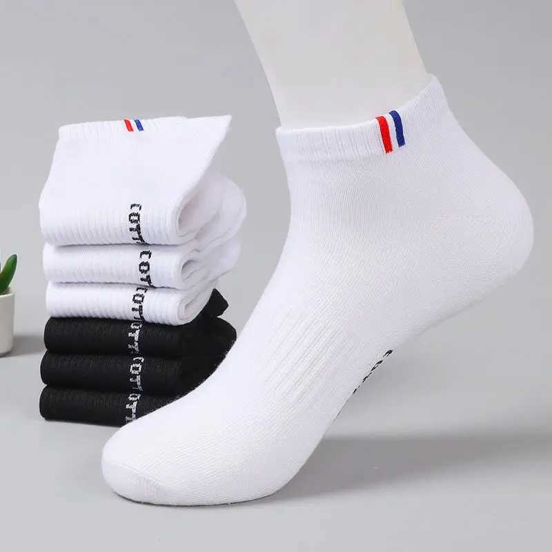 5 /10 Pairs 1 Lot Socks Men Summer Thin Low Tube Breathable White Black Striped Gift Sport Ankle Socks 1 Pack Calcetines Hombre J251128