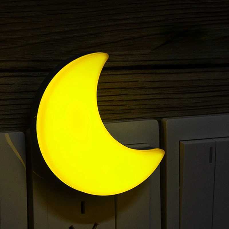 LED Moon Night Lights/Wall Lamp Cute Mini EU/US Plug Lights For Children Room Bedroom Living Room Decoration Lighting Night Lamp M251128