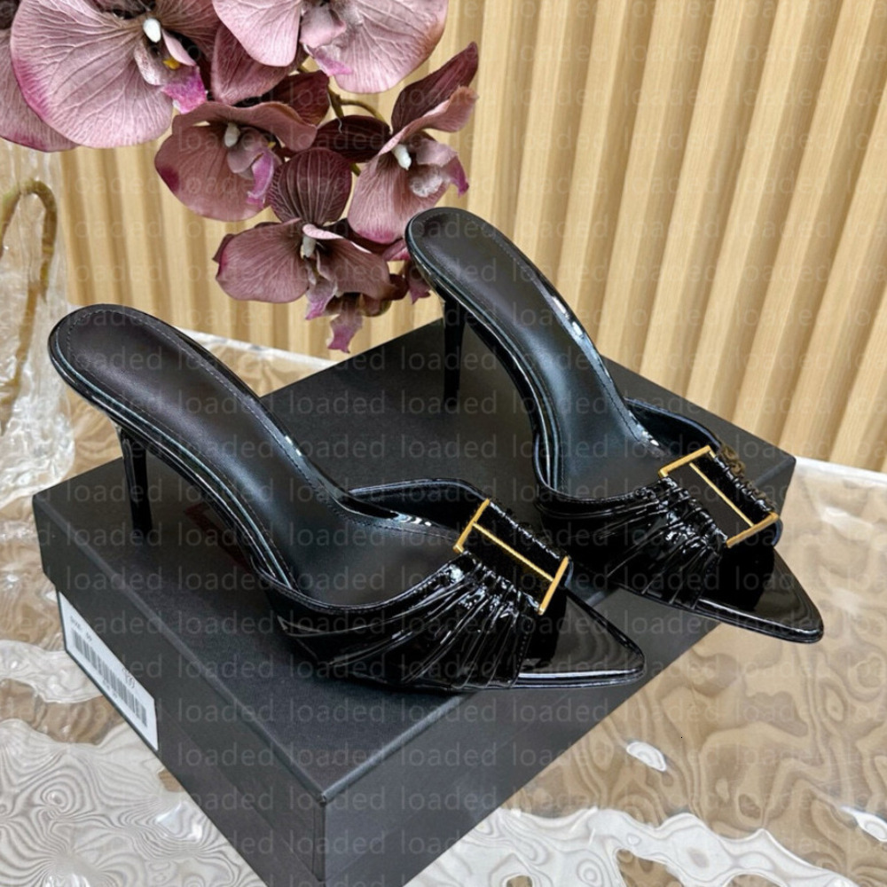 Designer Sandals OPYUM High Heels Luxurys shoes heels Paris Dress Classics Women 9cm Heels BABYLONE MULES IN SMOOTH LEATHER Pointed Toes Stiletto Heel slipper 35-42