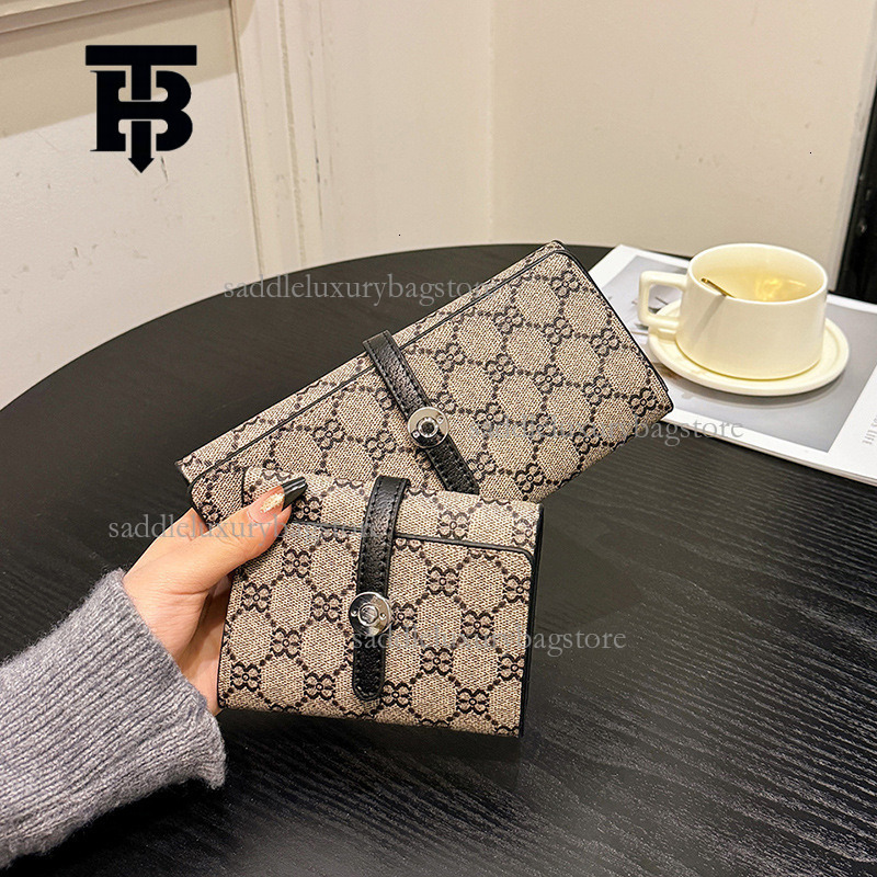 TB BHULAMTE Designer Classic Retro Women's Wallet Luxury Fashion New Long Folding Card Bag Short Key Bag Metal Lock Phone Bag Coin Bag