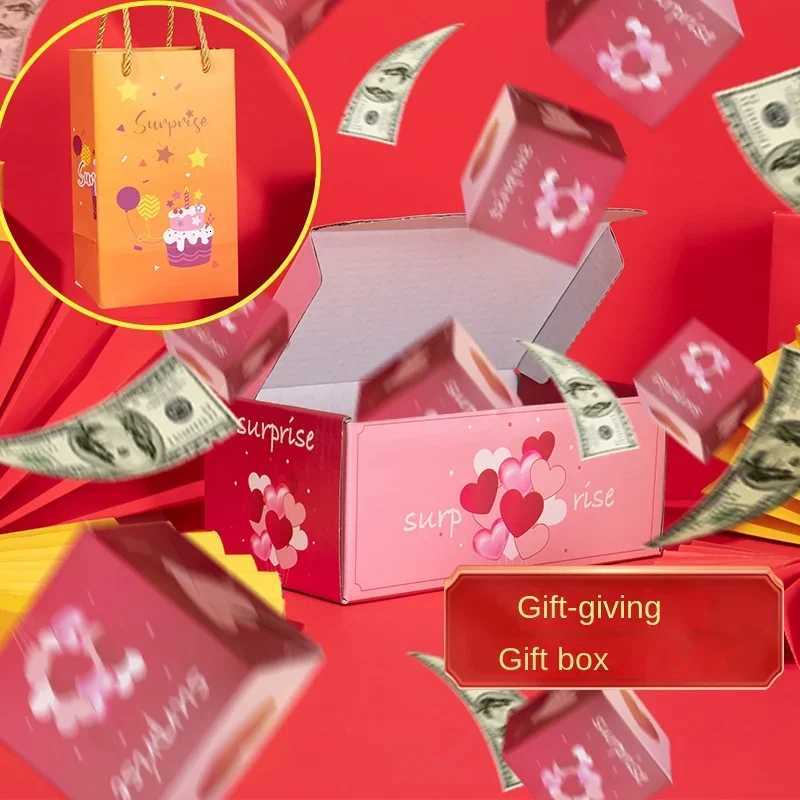 2023 ar Qixi Vntines Day Surprise Jump Box Birthday Creative Gift Box Folding Jump Red Bag Gift Box H251127